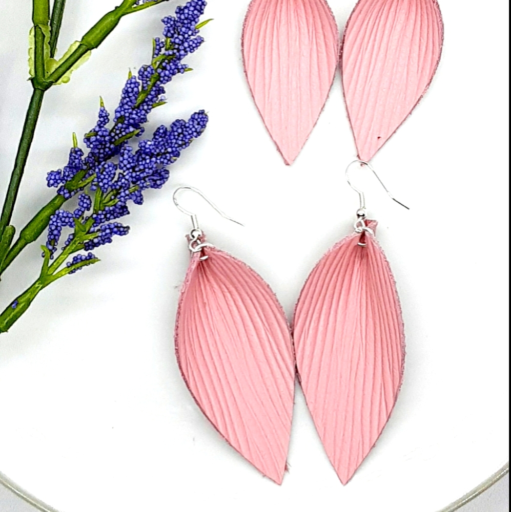Genuine leather earrings lightweight